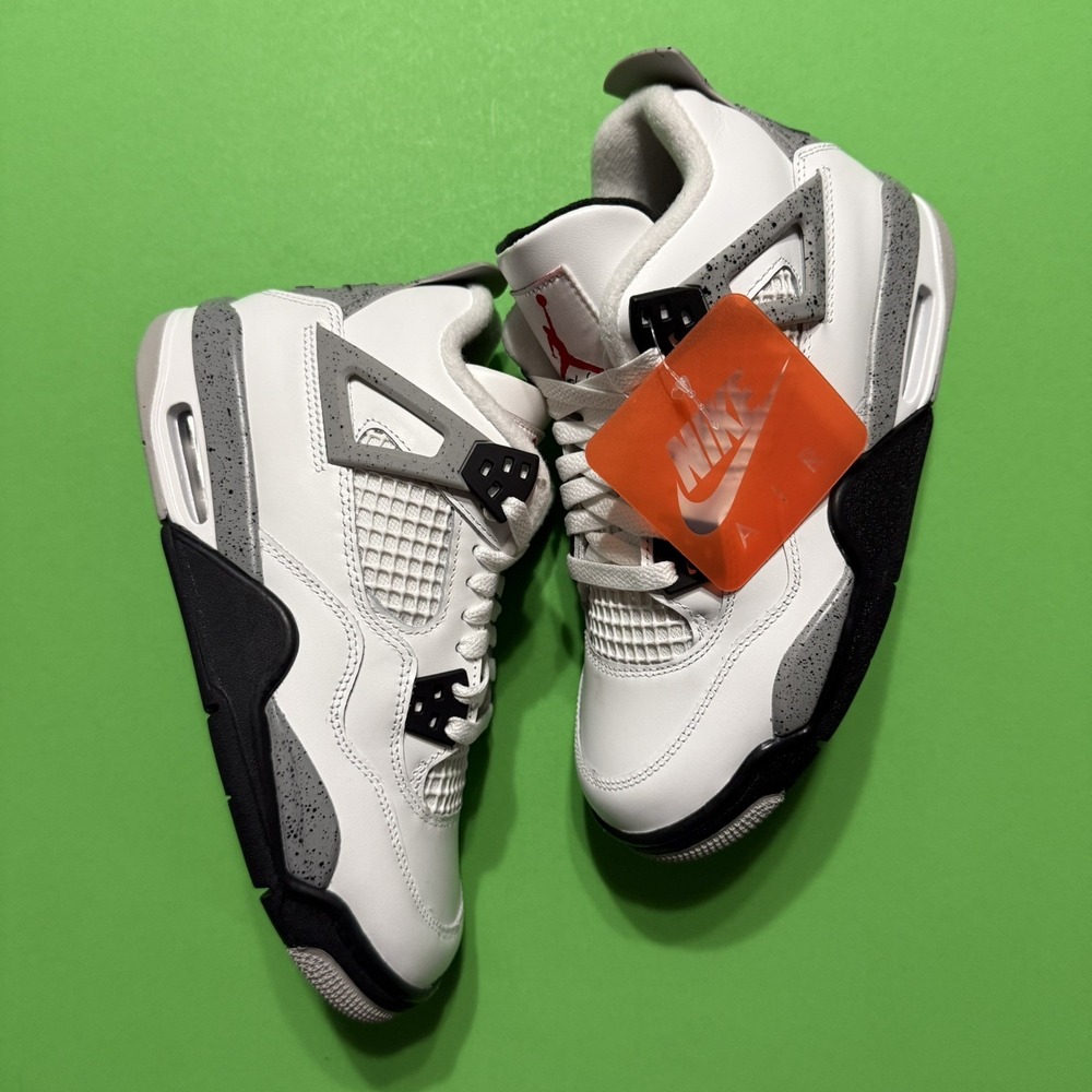 New Nike Air Jordan Retro 4 Sneakers IV Cement Grey White GS 2025 OG IB4171-100